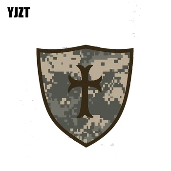 

YJZT 11.3CM*11.8CM Accessories Camouflage Cross Templar Car Sticker Bike Decal 6-2113