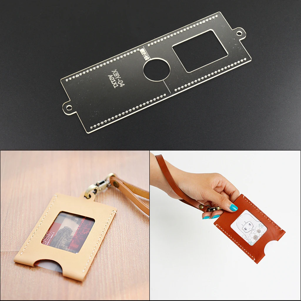 

1 Piece Leather Craft Acrylic Mini Card Holder Card Bag Pattern Mould Tool Templates Stencils