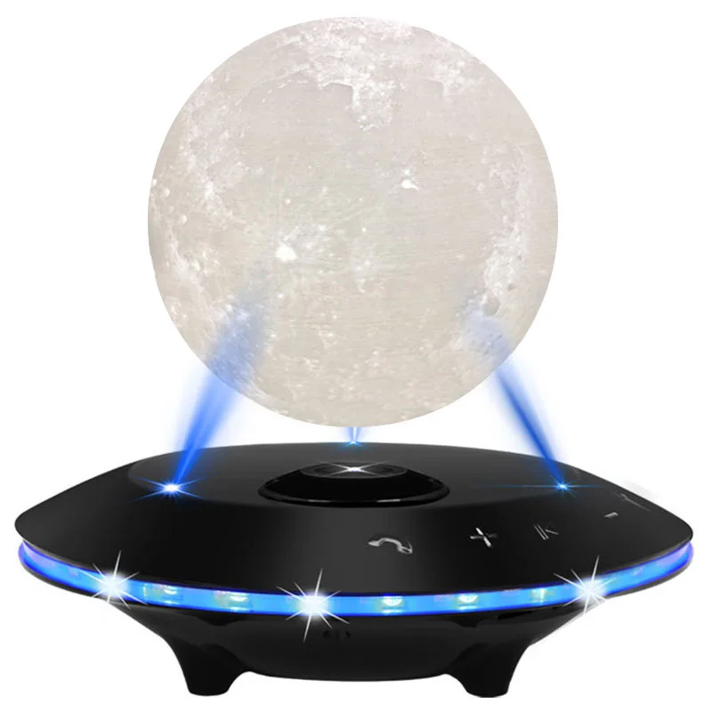 

3D Magnetic Suspension Moon Light Creative Bluetooth Audio Table Lamp Night Light Subwoofer USB Bedside Lamp