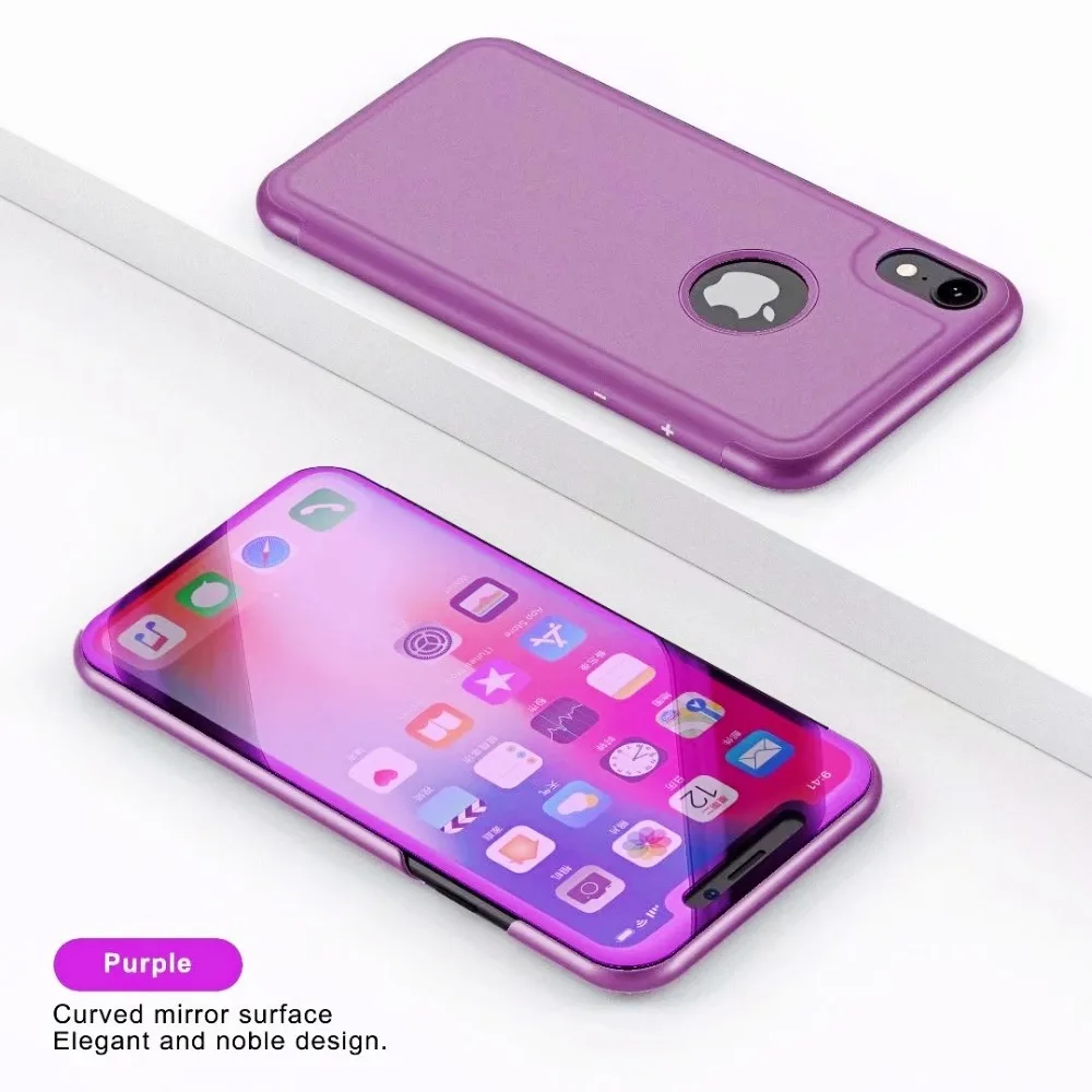 Роскошный флип чехол для телефона с подставкой iphone Xs Xr Max зеркальные прозрачные