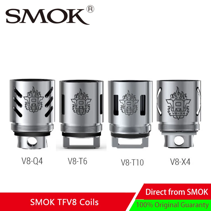 

Original 3pcs/pack SMOK TFV8 Coils for Smok TFV8 Beast Tank Atomizer V8-X4/V8-Q4/V8-T6/V8-T10 Core Replacement coils
