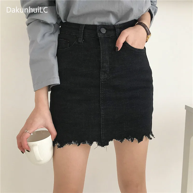 jeans skirt black