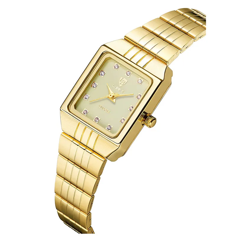 Золотые часы из нержавеющей стали женские роскошные часы женские наручные часы reloj mujer Relogio Feminino женский браслет 8808 - Цвет: Woman No Luminous