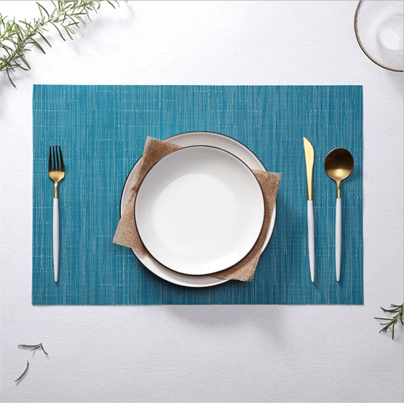 

5pcs Bamboo stripe Style Bar Mat Cloud Shaped Plate Mat Table Mat Waterproof Heat insulation and non slip Western food mat Home