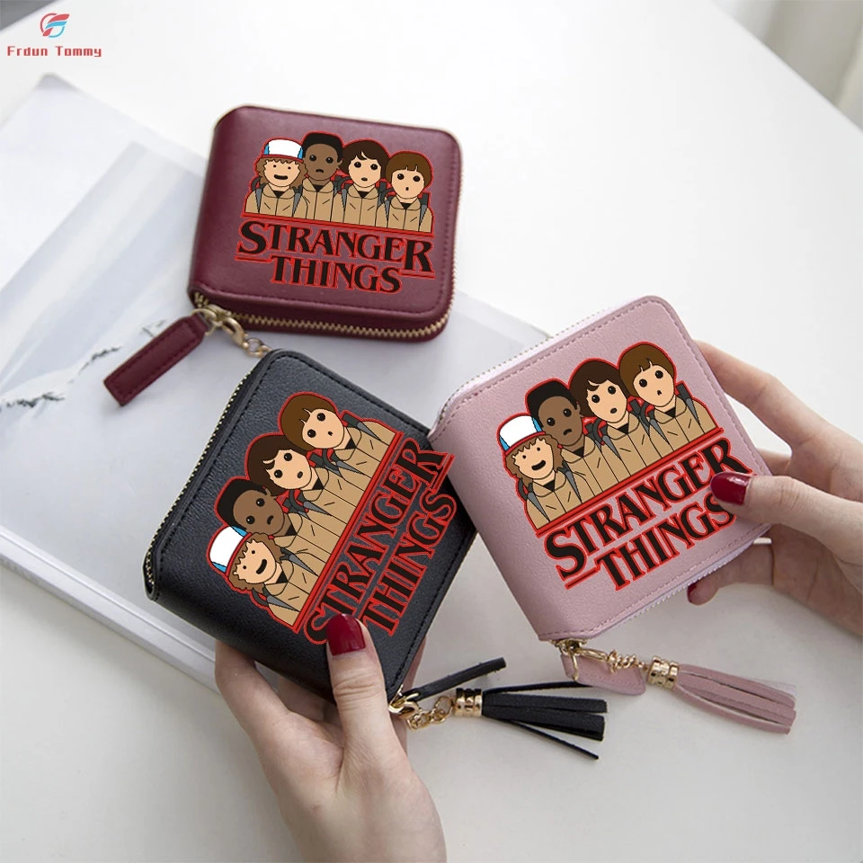 

New style Stranger Things printing Wallets Tassel wallet Ladies Style Mini Purse Accessories Short Zipper card Bags Lady Wallets