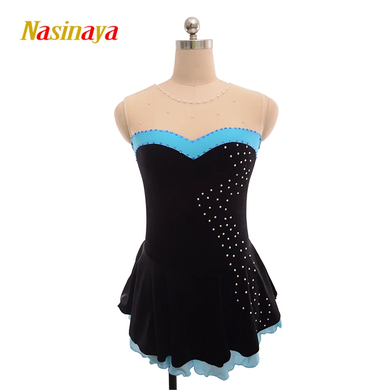 WomensChildrensRhythmicGymnasticsPerformanceDressBlackVelvet