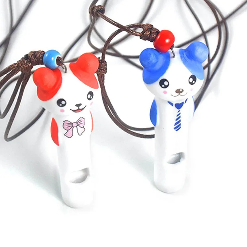 Керамический Щенок Собака Свисток двухцветная ультразвуковая флейта Стоп лай звук Отпугиватель кошка Обучение Брелок