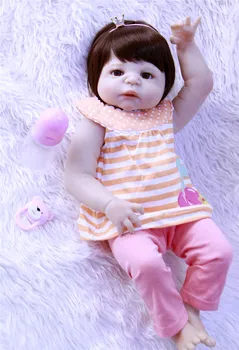 

23inch NPK 57CM Soft Silicone Reborn Baby Doll Girl Toys Lifelike Babies Boneca Full VInyl Fashion Dolls Bebes Reborn Menina
