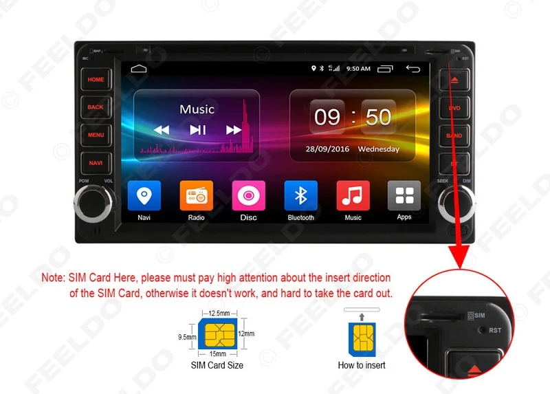Perfect FEELDO 7"  Android 6.0 (64bit) 2G/32G/4G Car DVD GPS Radio For Toyota 2DIN RAV4/Corolla/HILUX/Land Cruiser/Prado/Fortuner/Camry 1