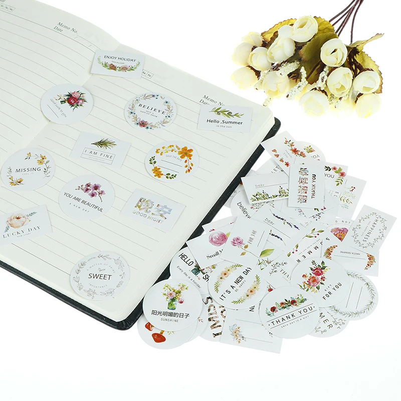 50pc/box Colorful Handmade Diary Album Scrapbooking Sticker Mood Letter Sticker Paper Decoration Sticker Diy Arts Crafts