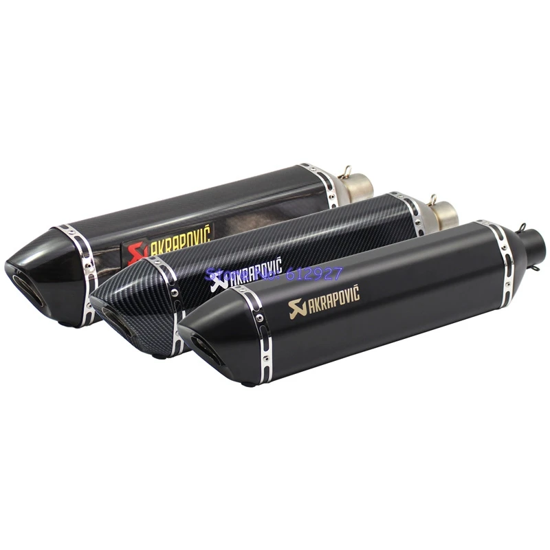 

57cm Length 51mm Inlet Universal Motorcycle Akrapovic Exhaust Pipe Muffler Laser Marking with DB Killer
