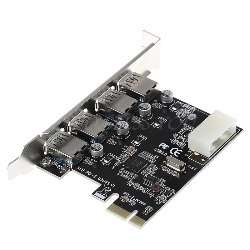 4 Port PCI-E to USB 3.0 HUB PCI Express Expansion Card Adapter 5 Gbps Speed