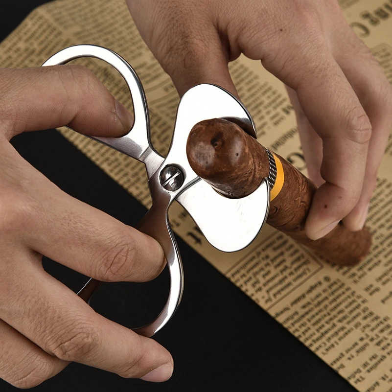 

Stainless Steel Cigar Cutter Scissors Shape Blades Cigar Cutting Tobacco Cigar Scissors knife Metal Cutter Shear Accessories