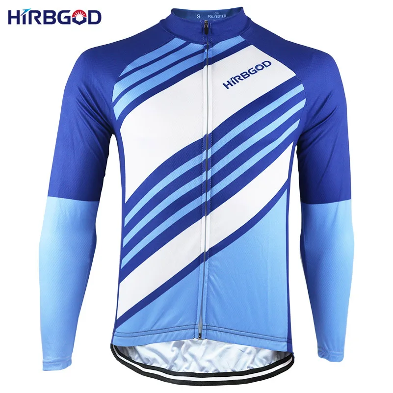 HIRBGOD Retro Stripes Men Mountain Bike Jerseys Long Sleeve Autumn