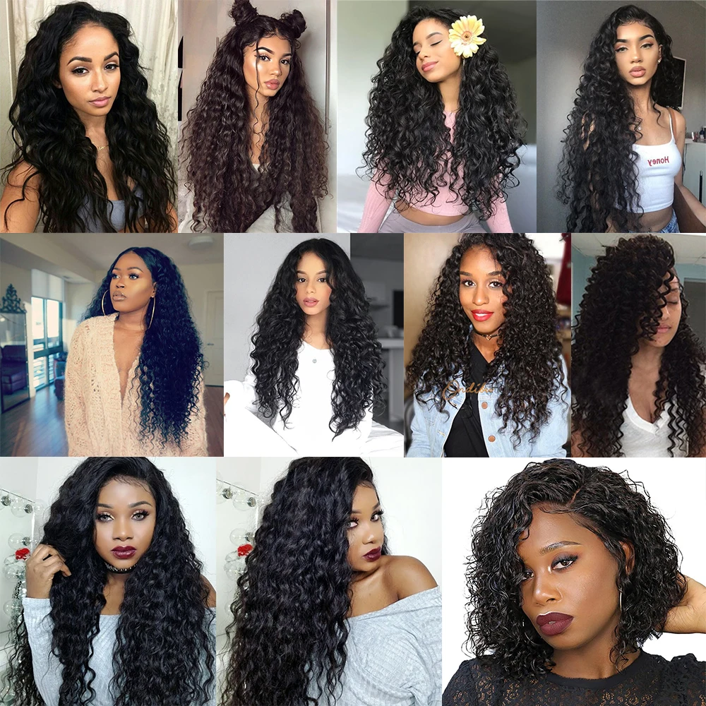 Joedir Human Hair Brazilian Water Wave 28 30 Inch Bundles Human Hair Weave Bundles Non Remy Hair Extensions Wet And Wavy Hair