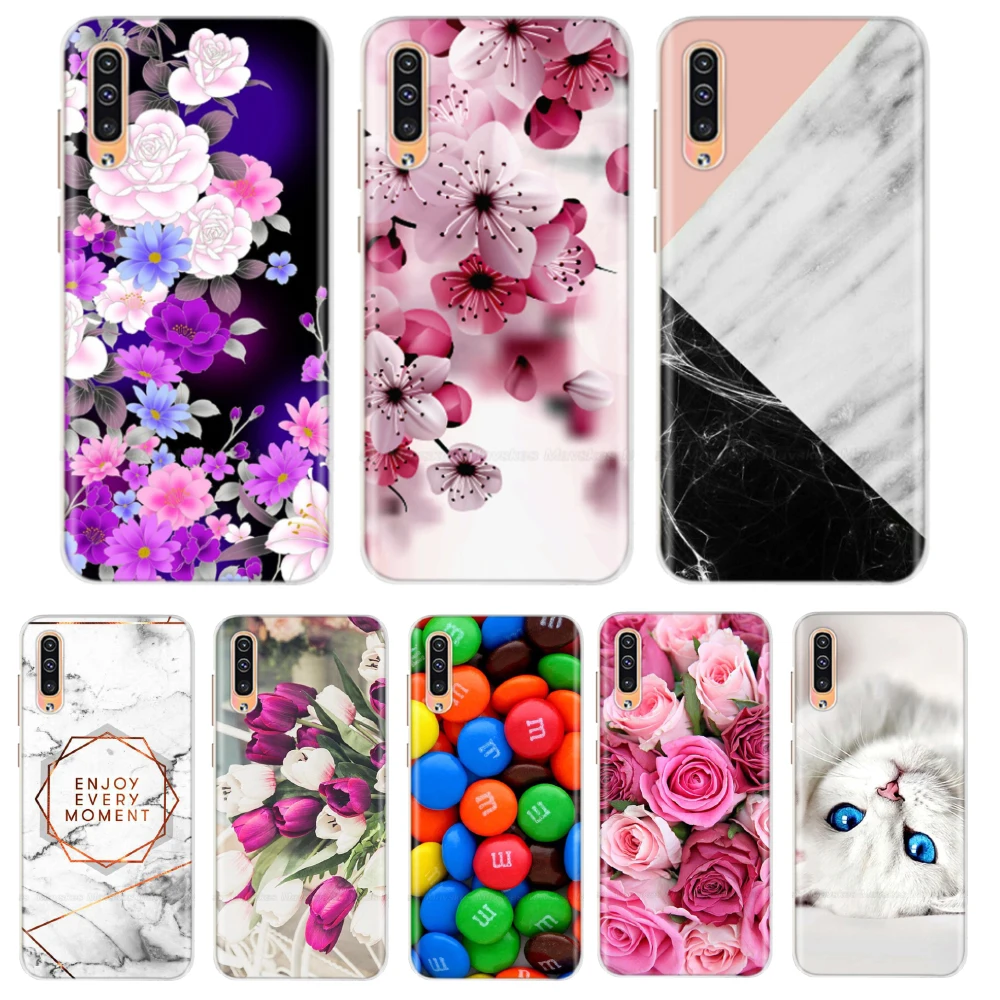 

For Phone Case Samsung Galaxy A50 Case 6.4" Soft TPU Relief TPU Silicone Case For Fundas Samsung A50 A 50 Case Cover Coque