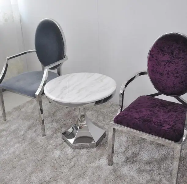Stainless steel glass marble coffee table small coffee table modern minimalist sofa side a few small round