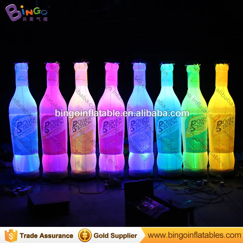 

Free Delivery 2.2 Meters high inflatable lighting bottle replica customized digital printing blow up bottle model toys