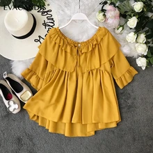 Ruffle Women Blouse Lace Up Korean Top Beach Boho Yellow Pink Blue Elegant Plus Size Chiffon Summer Shirt Women Blouse blue lace up design grid pattern blouse