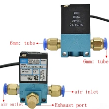 Mac 3 portas valvula solenoide de controle de impulso, eletronico/ddba/ddf 24vdc com silenciador, 1 peça de bronze