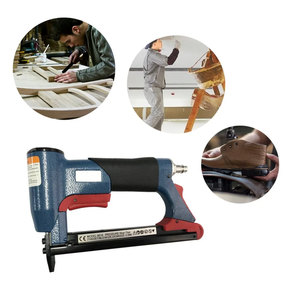 

ACEHE 1/2" Fine Crown Nail Stapler Pneumatic Air Stapler Nailer Staple Stapling Gun 4-16mm Woodworking Pneumatic Power Tool New
