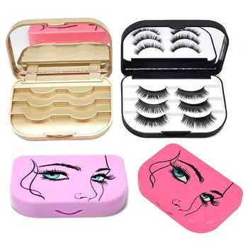 

Pro False Eyelash Storage Box Three Pairs Sample Container Case With Mirror Dustproof Makeup Cosmetic Organizer Tool Beauty Girl