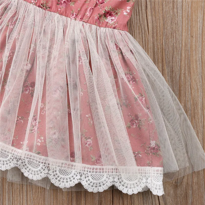 Бальное платье принцессы; винтажное детское платье с цветочным рисунком для маленьких девочек; детские кружевные фатиновые вечерние платья без рукавов; одежда; пляжный костюм