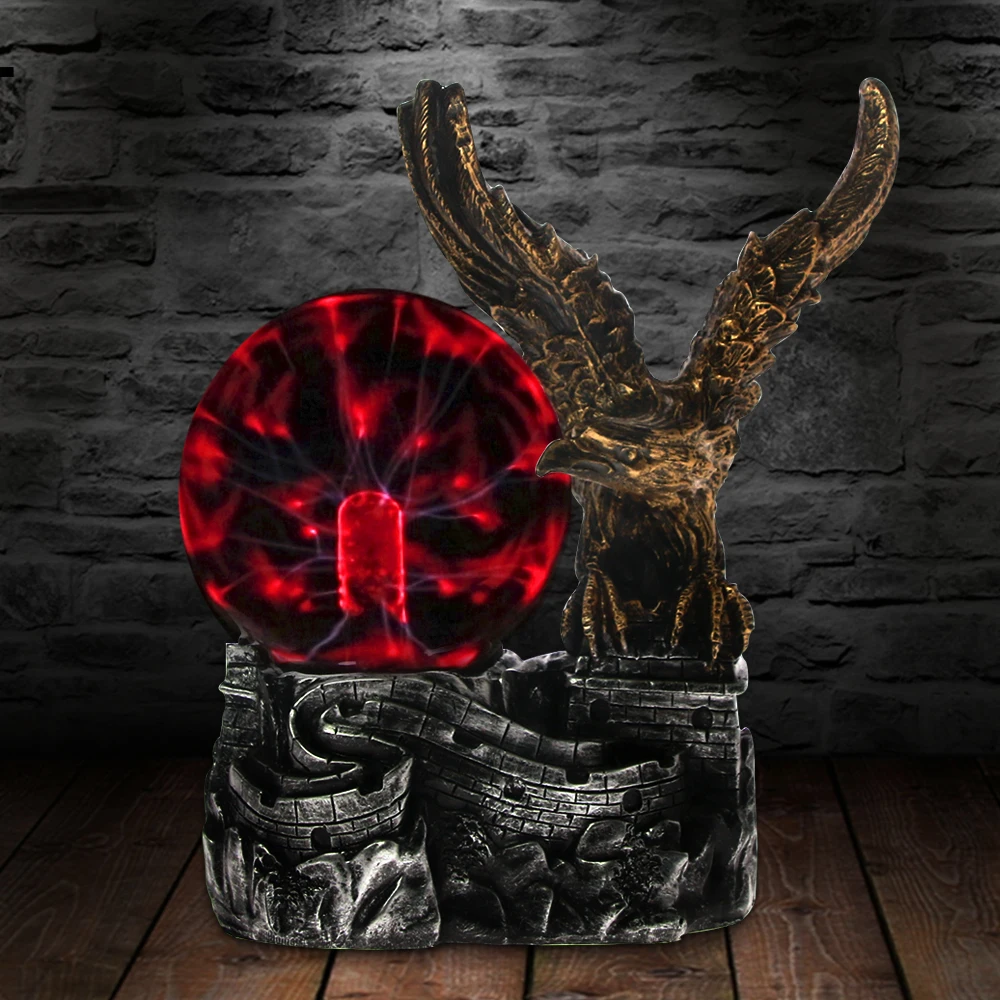 1Piece Bald Eagle Motion Plasma Ball Desk Lamp Decorative Lighting Touch Response Eagle Ornaments Night Light Figurine