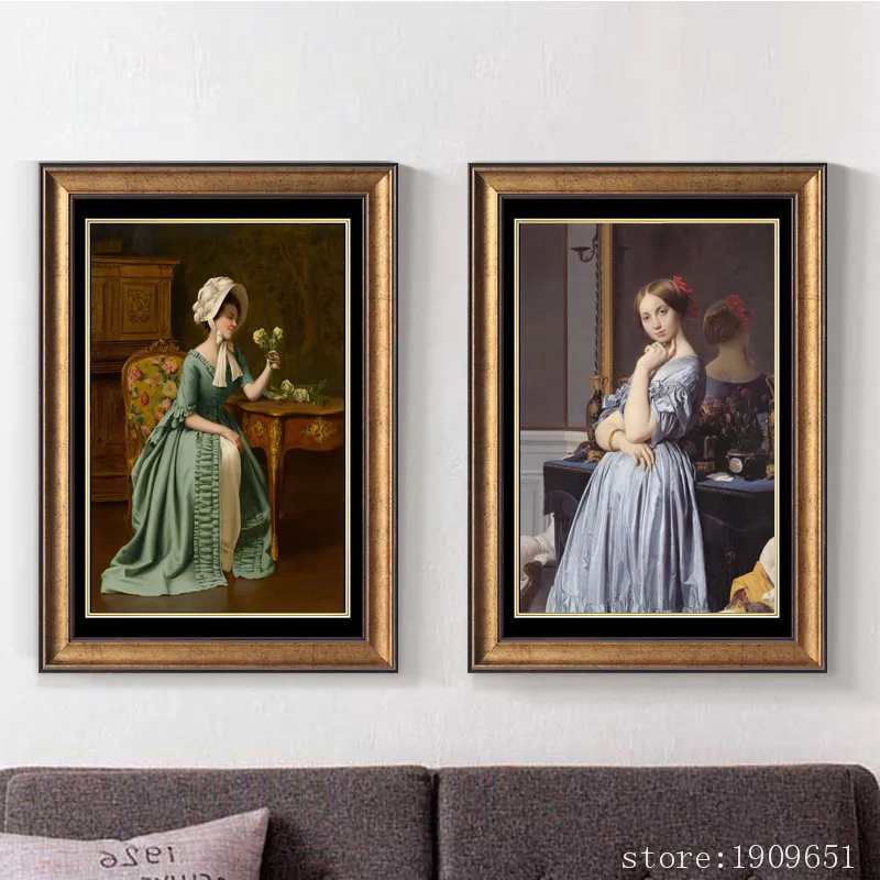 

classical palace figure dame landscape canvas printings oil painting printed on cotton living room wall art decoration picture