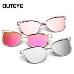 Outeye Новая мода Металл Рамки кошачий глаз Солнцезащитные очки для женщин Для женщин Брендовая Дизайнерская обувь Очки Винтаж Защита от