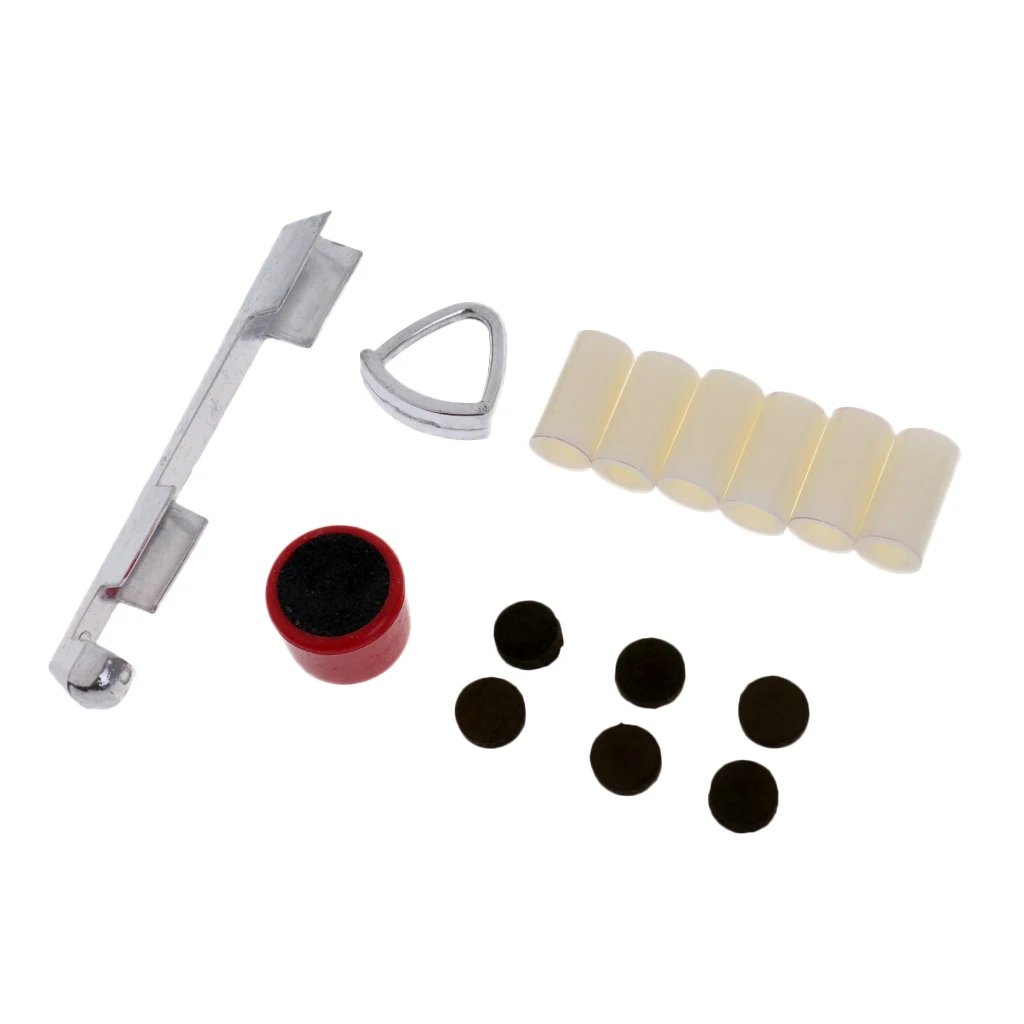 High Quality Set of Billiards Pool Cue Repair Kit Include Tips Ferrules Scuffer Clamp Cue Repair Kits for Billiard Players