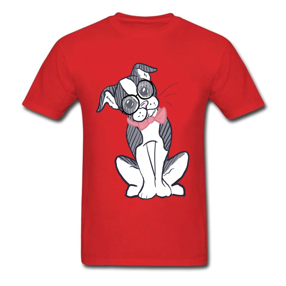 Boston Terrier with Glasses  Bowtie_red