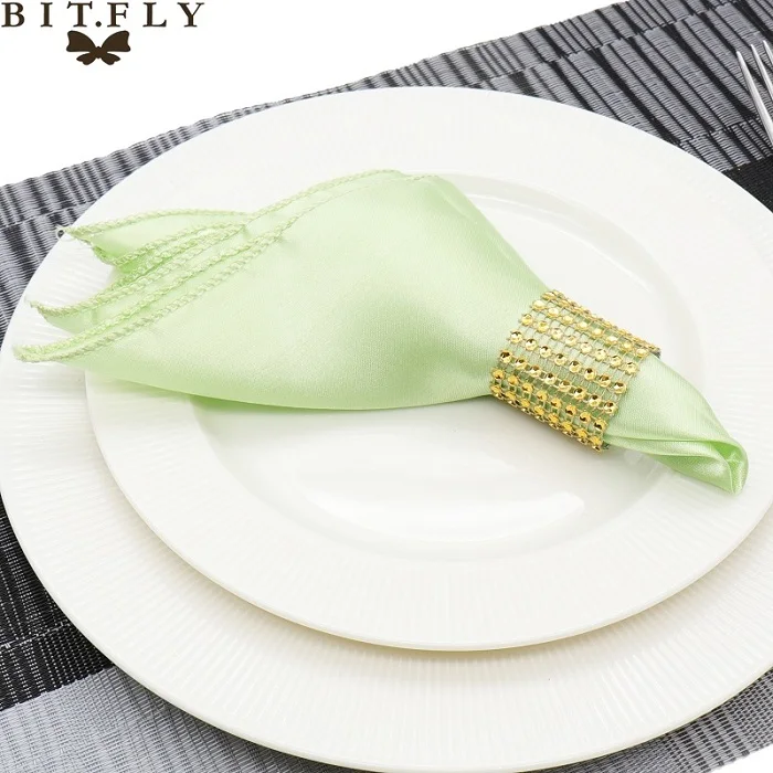 Light Green 50 шт. 30 см настольные салфетки из ткани квадратный атласный тканевый платок для салфеток для свадьбы, дня рождения, дома, вечерние, отеля, золотой, белый - Цвет: Light Green