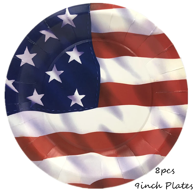 Omilut 4 июля День Независимости Декор американский День Независимости одноразовые столовые приборы набор США одноразовые тарелки/чашки/бумага