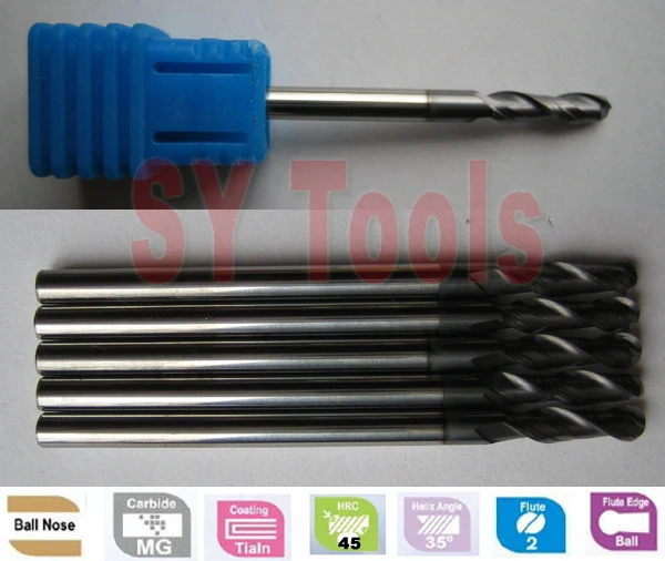 

1 bag (270pcs) Ball nose endmills 90pcs and long neck Ball nose endmills 180pcs CNC solid carbide milling tools