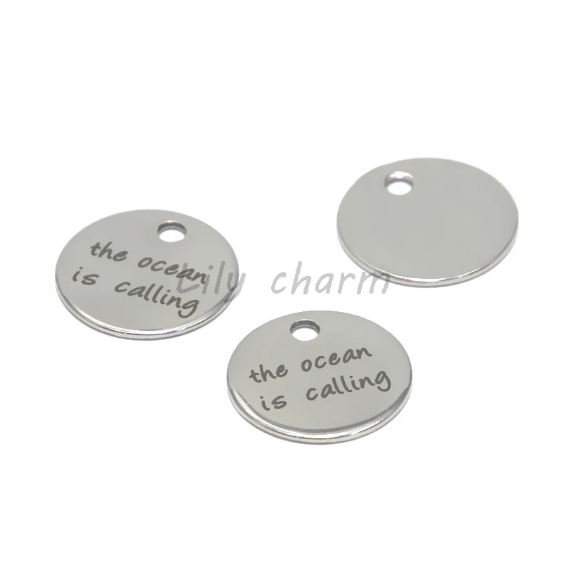 

10pcs/lot Beach charm The ocean is Calling message Charm pendant 20mm
