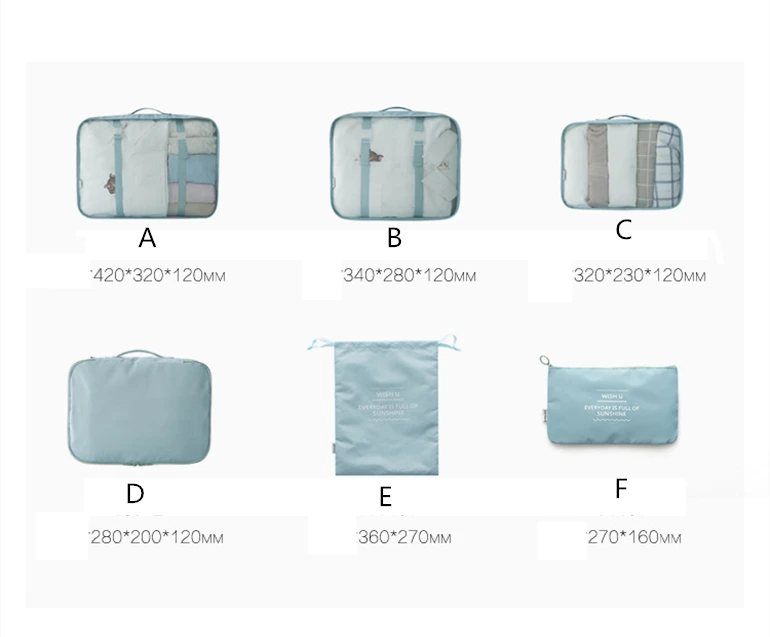 Portable Closet Organizer For Luggage Tidy Organizer 7pcs Travel Organizer Set Waterproof Multifunctional Storage Bag Set