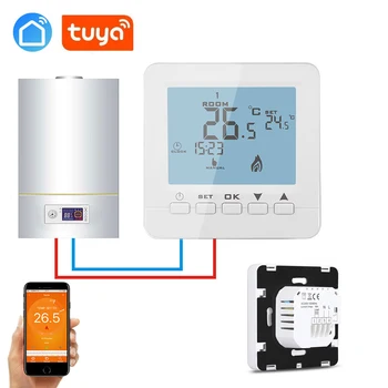

Tuya app Weekly programmable wall-mounted gas boiler wireless thermostat WIFI for IFTTT Alexa Google home