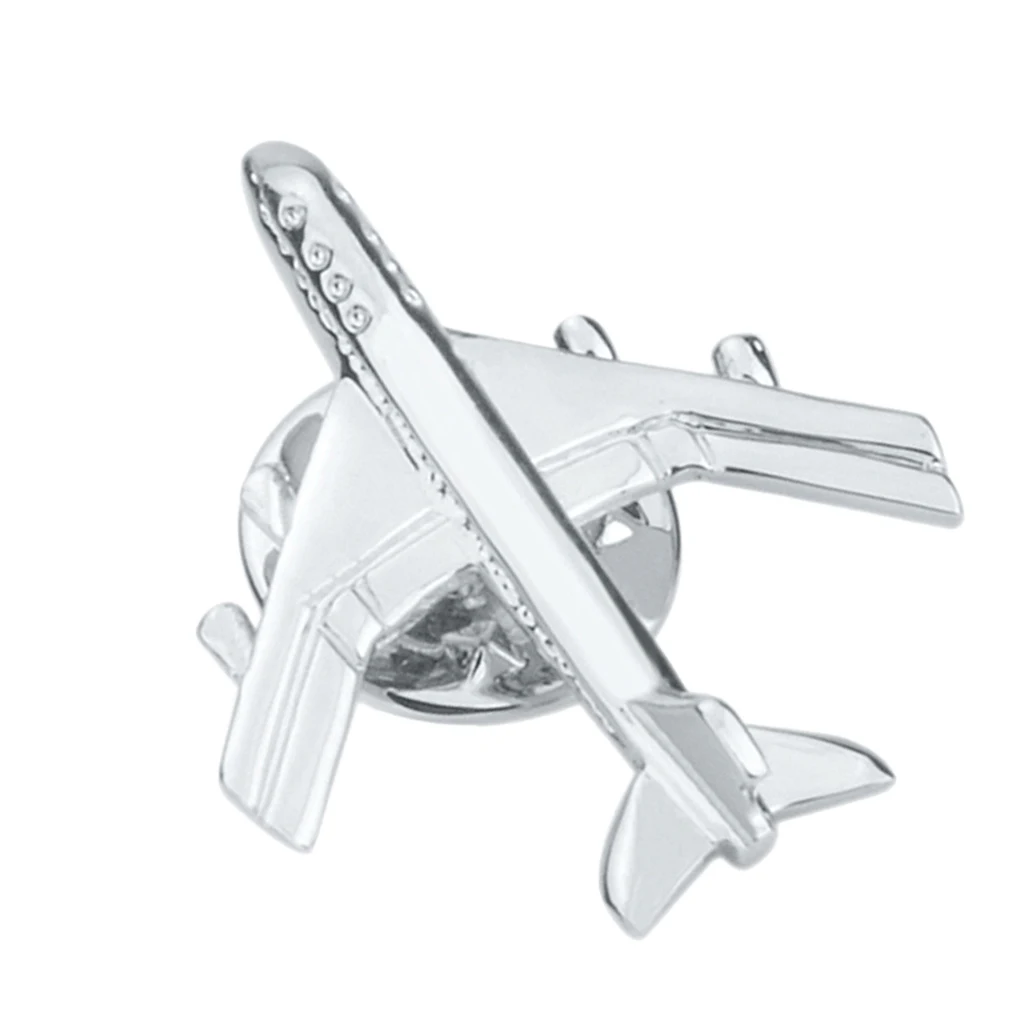 Мужская мода серебряный самолет Кнопка брошь на воротник булавка ювелирные изделия подарок для мужчин и женщин