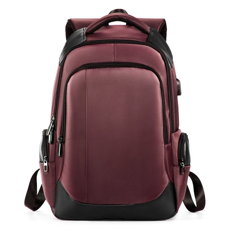 OZUKO, новинка, мужской рюкзак, зарядка через usb, большая емкость, рюкзак для ноутбука, модный мужской рюкзак, рюкзак для подростков, водонепроницаемый, для путешествий, школьные сумки - Цвет: Jujube red
