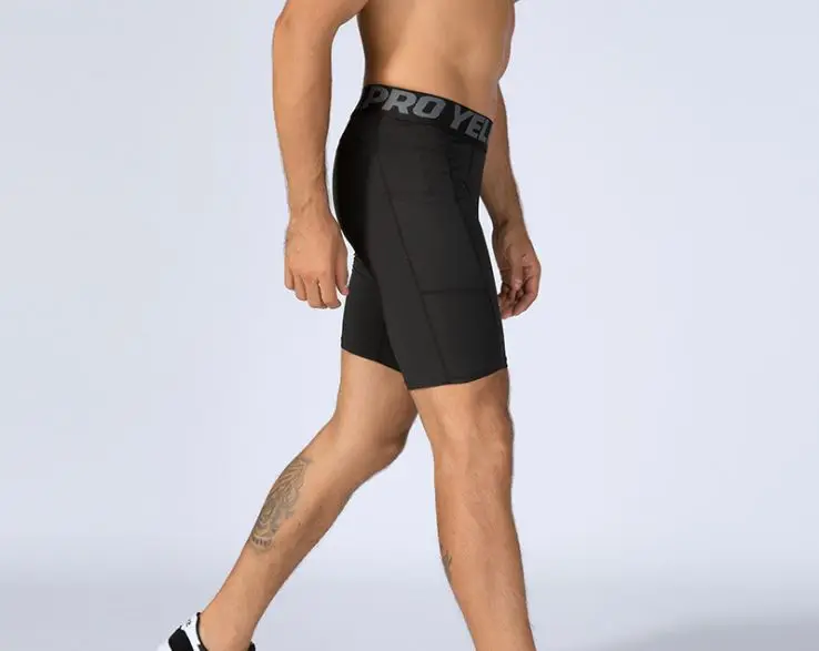 Мужские шорты для фитнеса с карманами спортивные тренировочные шорты для бега с отводом пота эластичные плотные шорты