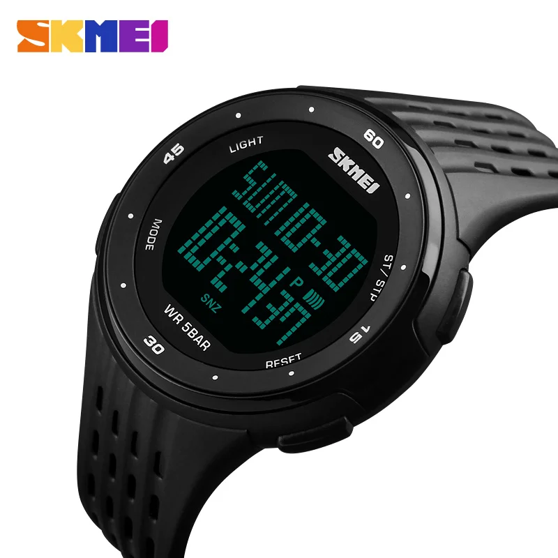 SKMEI 1219 Men Digital Watch LED Display Waterproof Male Wristwatches Chronograph Calendar Alarm Sport Watches Relogio Masculino 