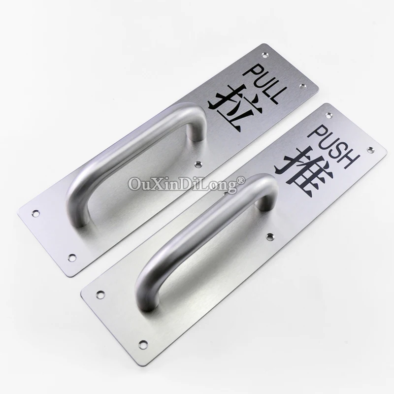 Brand New Brushed Stainless Steel Gate Door Handles Wooden Door Indicator Handles Push And Pull