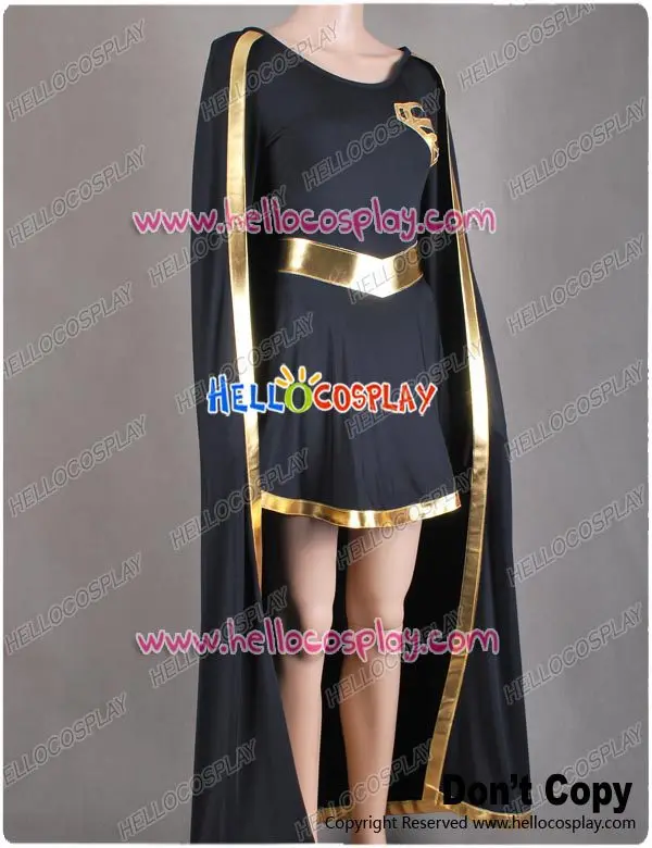 DC Comics Dark Supergirl Black Dress Super Girl Cosplay Costume H008