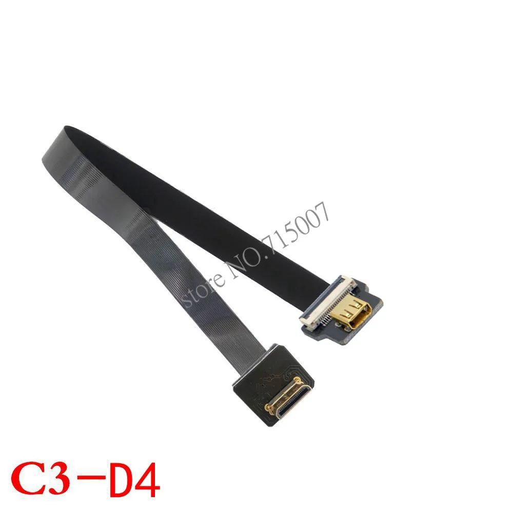 0 05 m 1 FPV Двойной Вниз Угловой 90 градусов мини HDMI тип A Мужчина к мужчине HDTV FPC