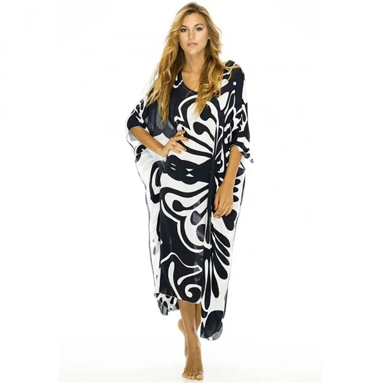 

Dresses Summer 2019 Beach Swim Wear Cover Up Dress New Cotton Black Butterfly Print Skirt Animal Acetate Sierra Surfer For Women