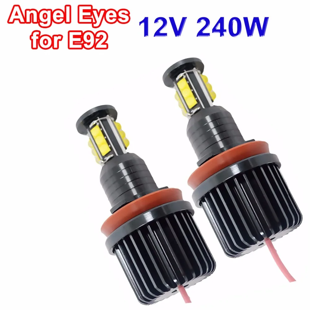 

hippcron 2* 120W 240W LED Angel Eyes H8 Marker 7000K XENON White CREE LED Chips for BMW E92 E90 E91 E93 E81 E82 E87 E88 E63 E64