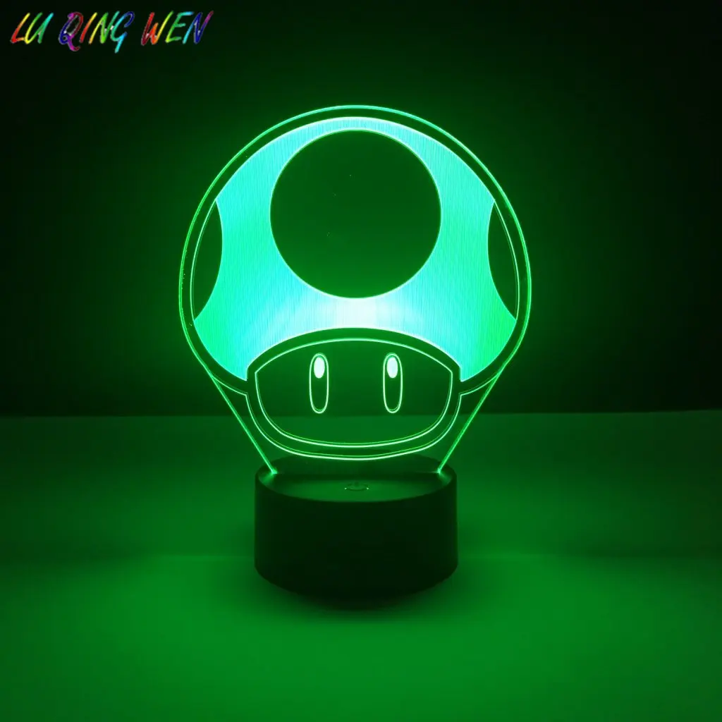  Game Super Mario 1 Up Mushroom Kids Led Night Lamp for Child Bedroom Decorative 3d Lamp Battery Pow - 32996461455
