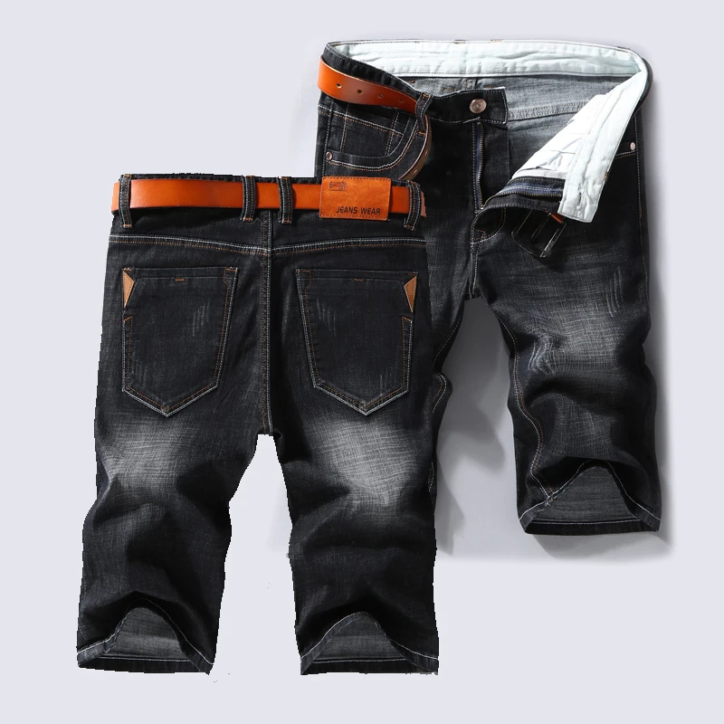 

Summer Men's Classic style Fashion business casual Denim Shorts blue & black Cotton Loose Bermuda Straight jeans short Plus Size