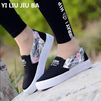 

Fashion 2019 spring Women Shoes New Band canvas Women Flats Zapatos Mujer walking Comfortable Shoes women Plus Size 35-40 **213